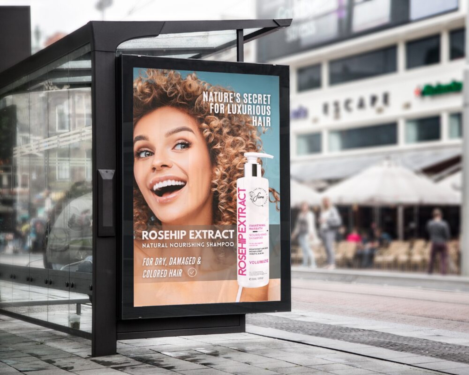 skincare bus stop billboard ad